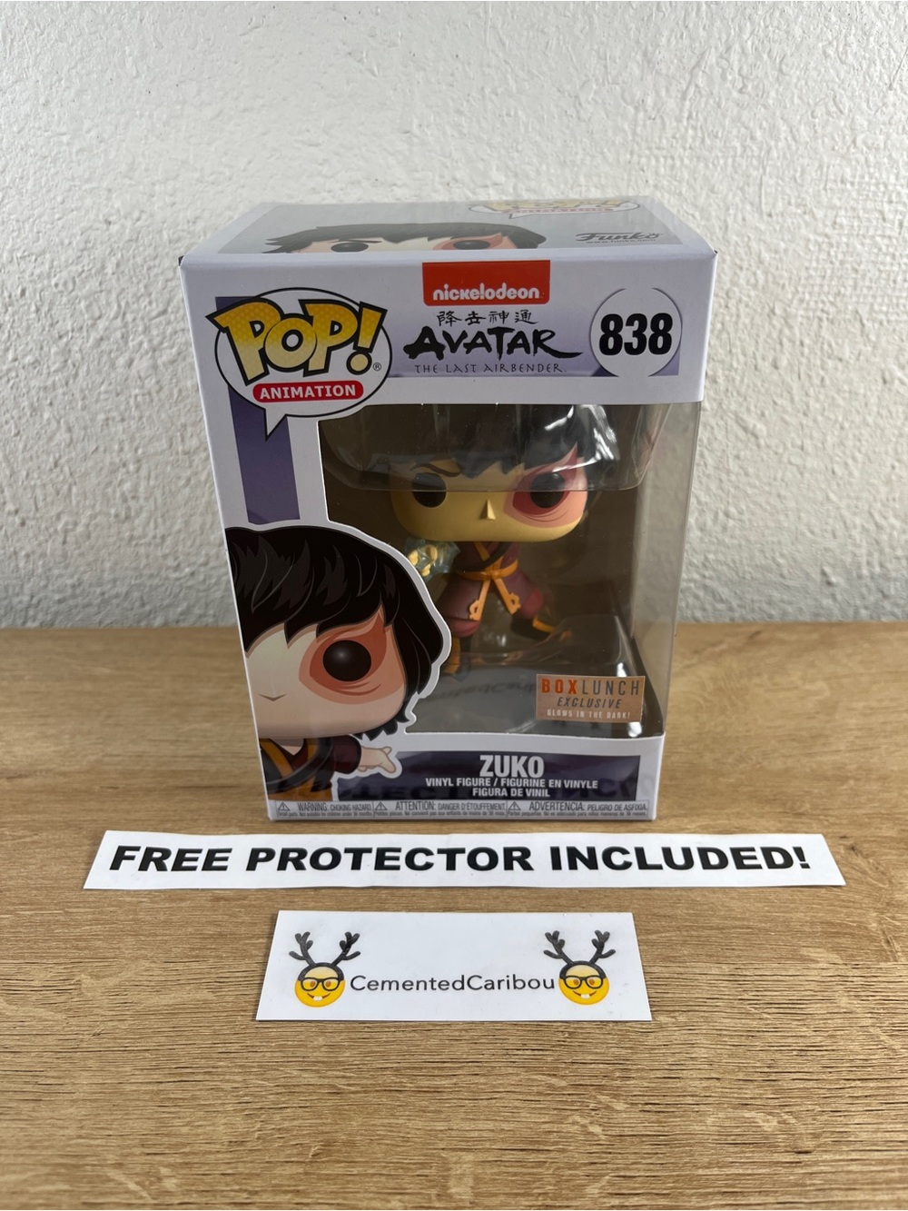 Zuko Glow Funko Pop #838 BoxLunch Avatar The Last Airbender Vaulted NEAR MINT